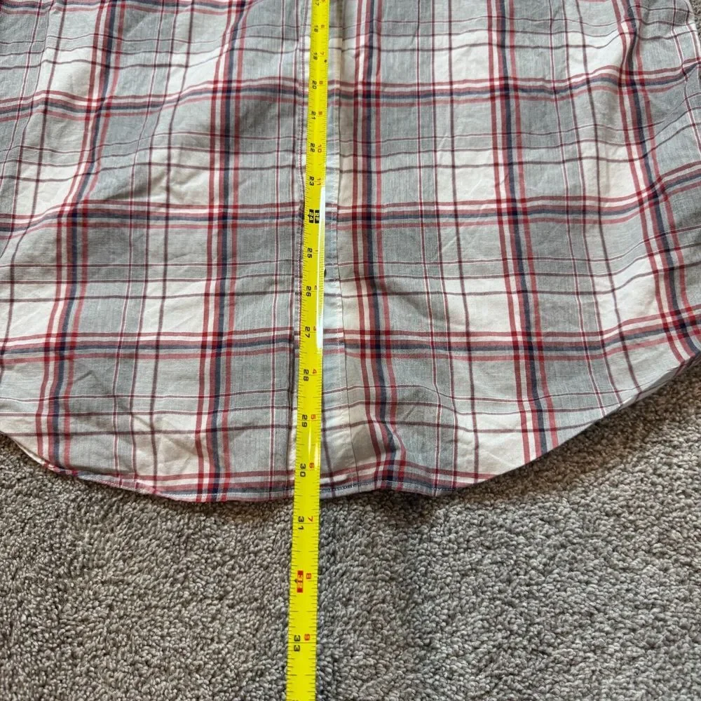 Secret Wash Shirting Sewn For J. Crew Stretch Button‎ Down Shirt Plaid Men's XL